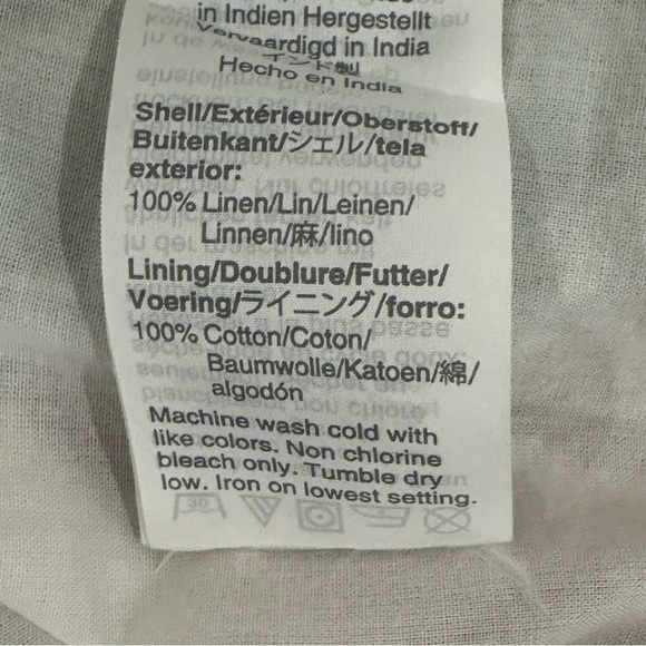 Jcrew Linen Stripe Midi Dress Button Up Ruffle Shoulder - Picture 8 of 9